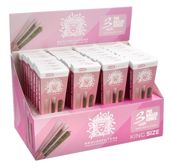 Medusa Pre-Rolled KS Cones mit ø6mm Aktivkohlefilter - ROSÉ Edition